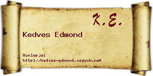 Kedves Edmond névjegykártya